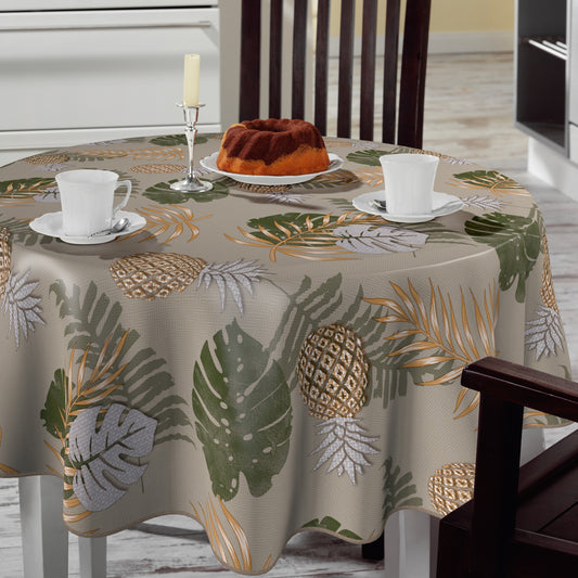 BONITA - Tafelzeil - 160 cm rond - 4X6/02 - Ananas - Met bies - Meerbach Home Deco