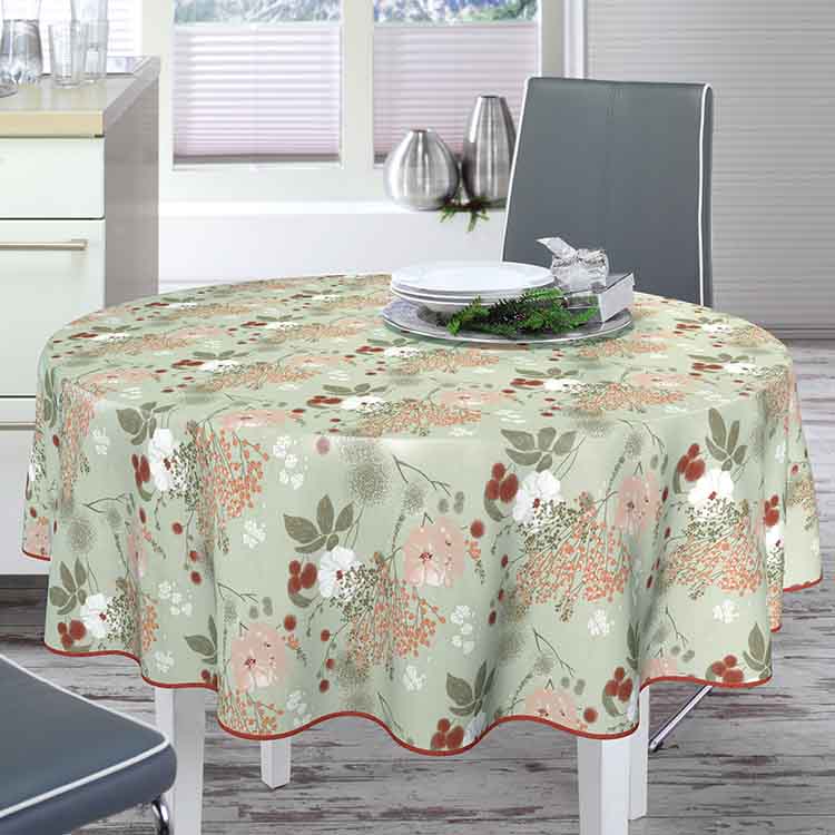 BONITA - Tafelzeil - 160 cm rond - D43/06 - Groen - Met bies