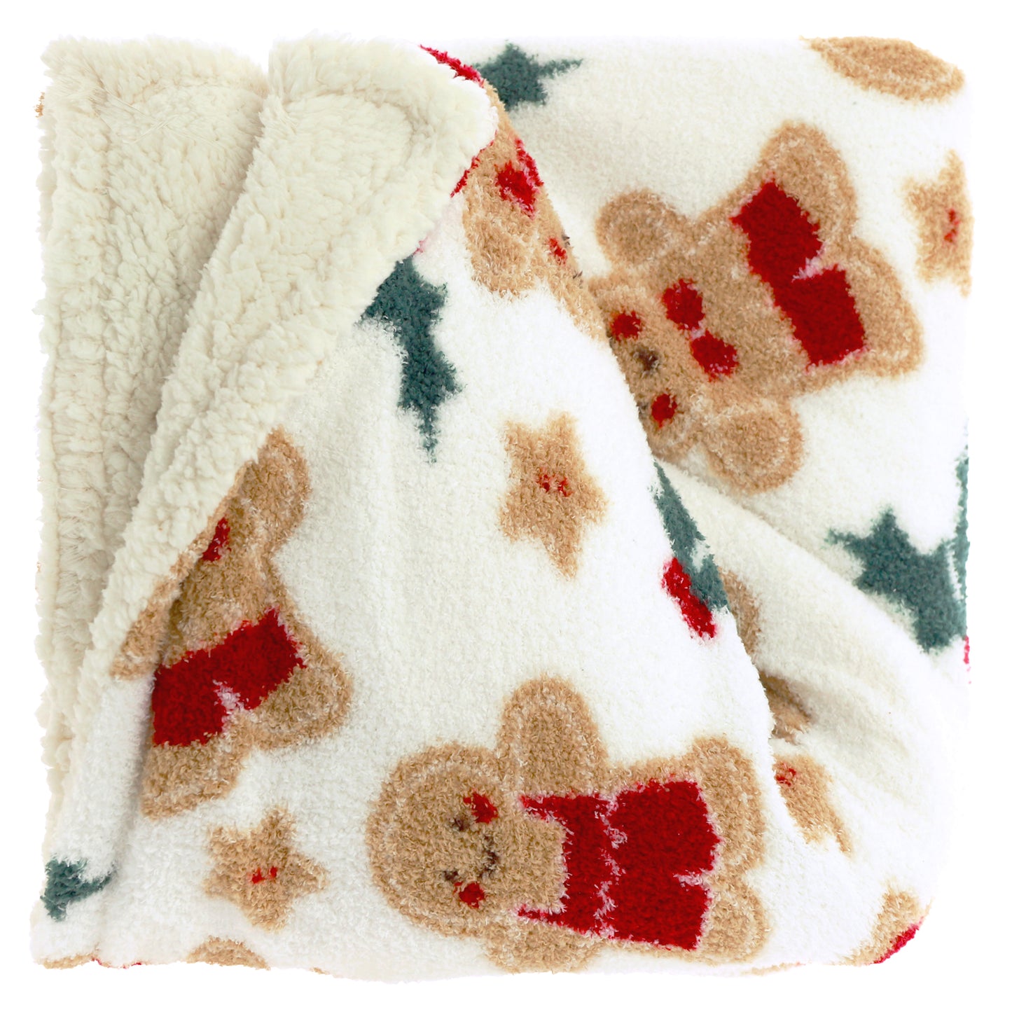 COOKIE - Plaid - 130x160 cm - Kerstplaid - Teddy binnenkant - Meerbach Home Deco