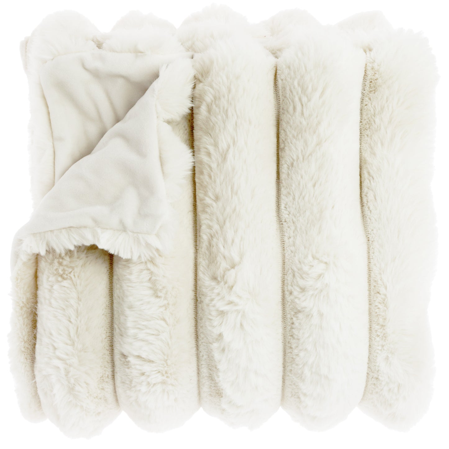 LIEBE - Plaid - 150x200 cm - Dikke rib - Fake-fur - Super zacht - Heerlijk warm - Meerbach Home Deco