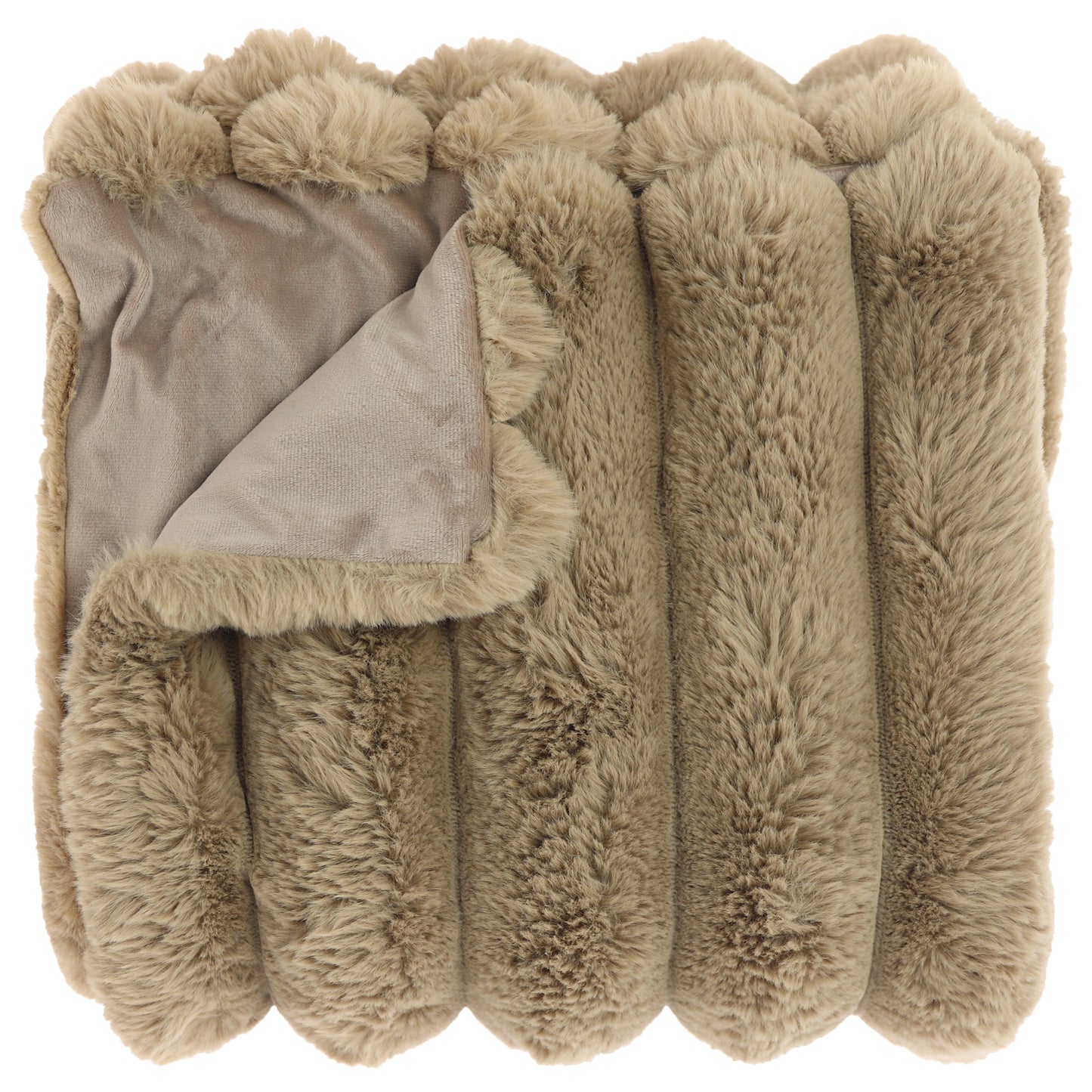 LIEBE - Plaid - 150x200 cm - Dikke rib - Fake-fur - Super zacht - Heerlijk warm - Meerbach Home Deco