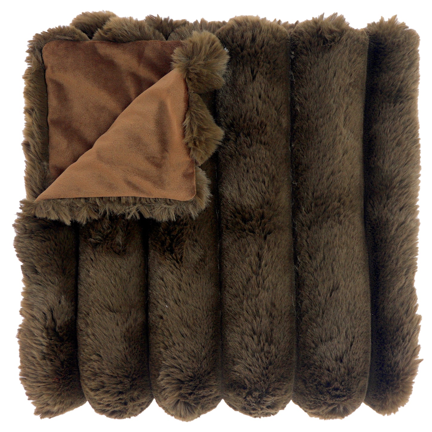 LIEBE - Plaid - 150x200 cm - Dikke rib - Fake-fur - Super zacht - Heerlijk warm - Meerbach Home Deco