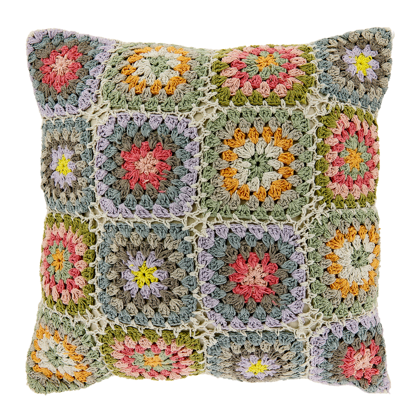 DINA - Sierkussen - 45x45 cm - Knitted - Kleurrijk