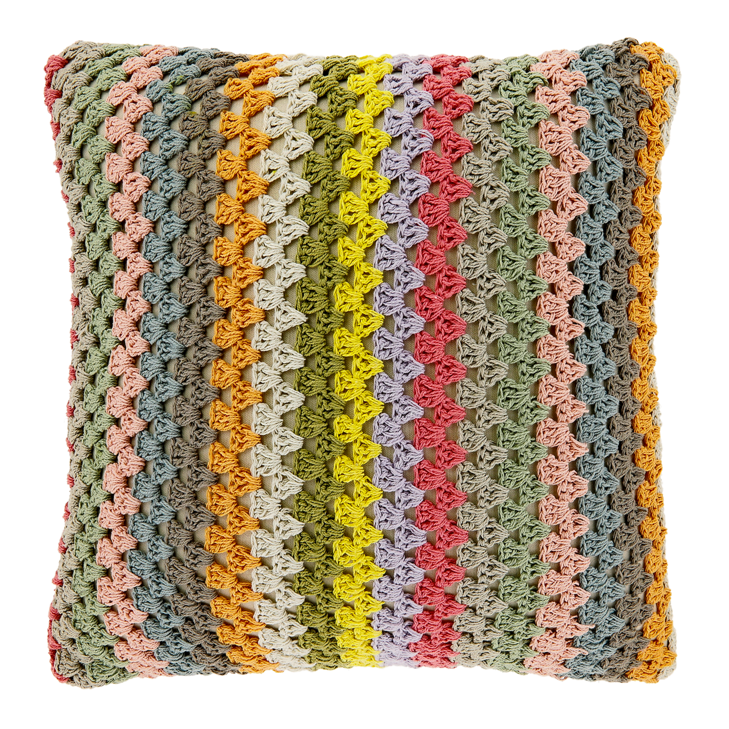 DINA - Sierkussen - 45x45 cm - Knitted - Kleurrijk