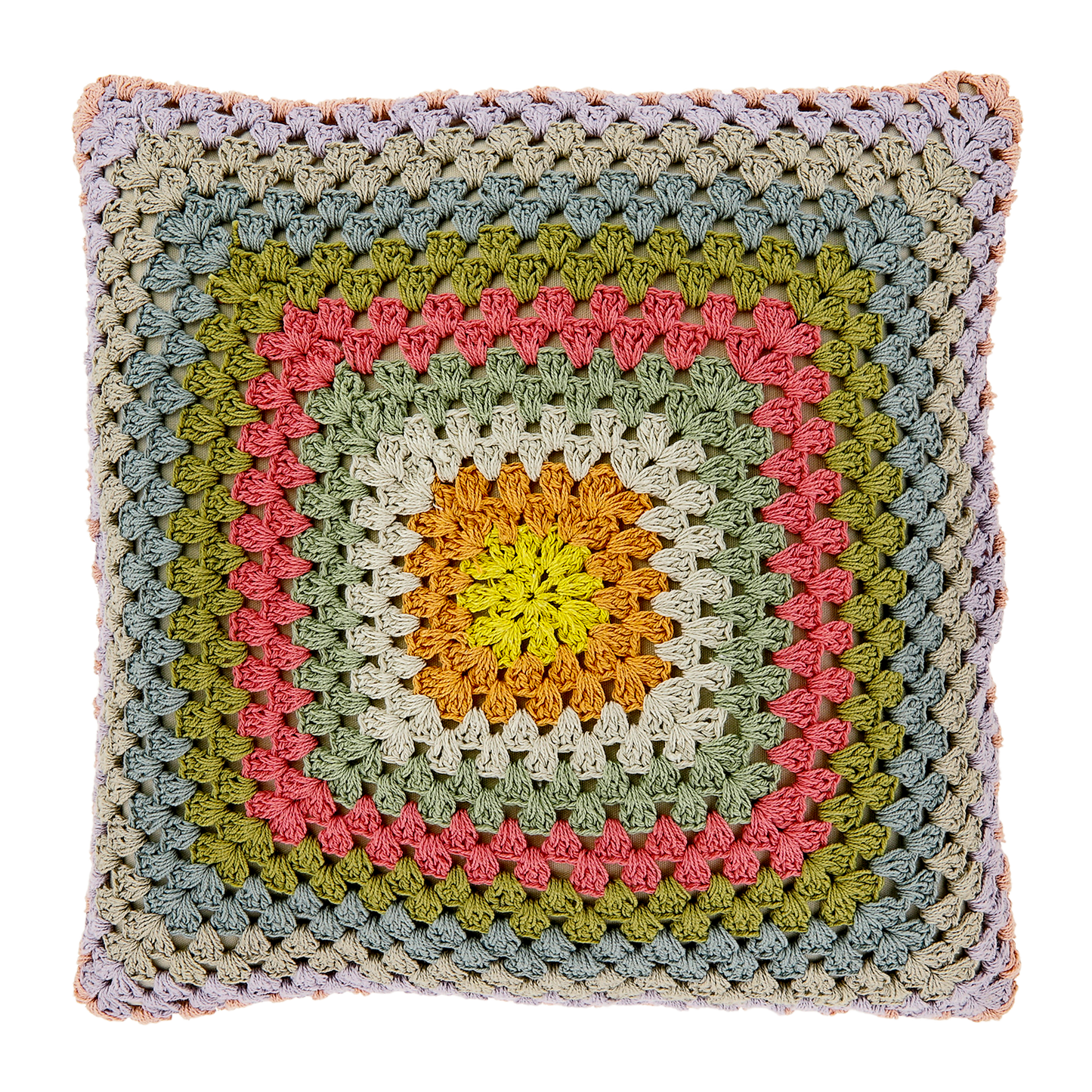 DINA - Sierkussen - 45x45 cm - Knitted - Kleurrijk