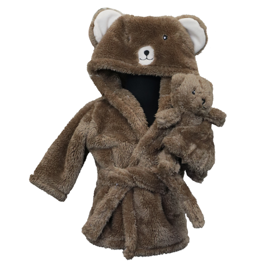 BATHROBE with cuddly toy - 35x32 cm - Wonderfully soft - Gift tip - Kids