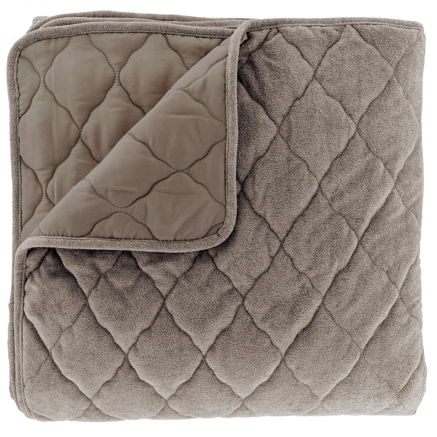 JENNY - Bedsprei - Ruitmotief - Heerlijk zacht - Taupe