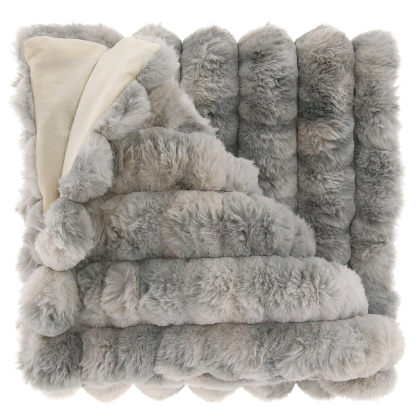 KYLIAN - Plaid - 130x160 cm - Dikke rib - Fake-fur - Super zacht - Heerlijk warm - Meerbach Home Deco