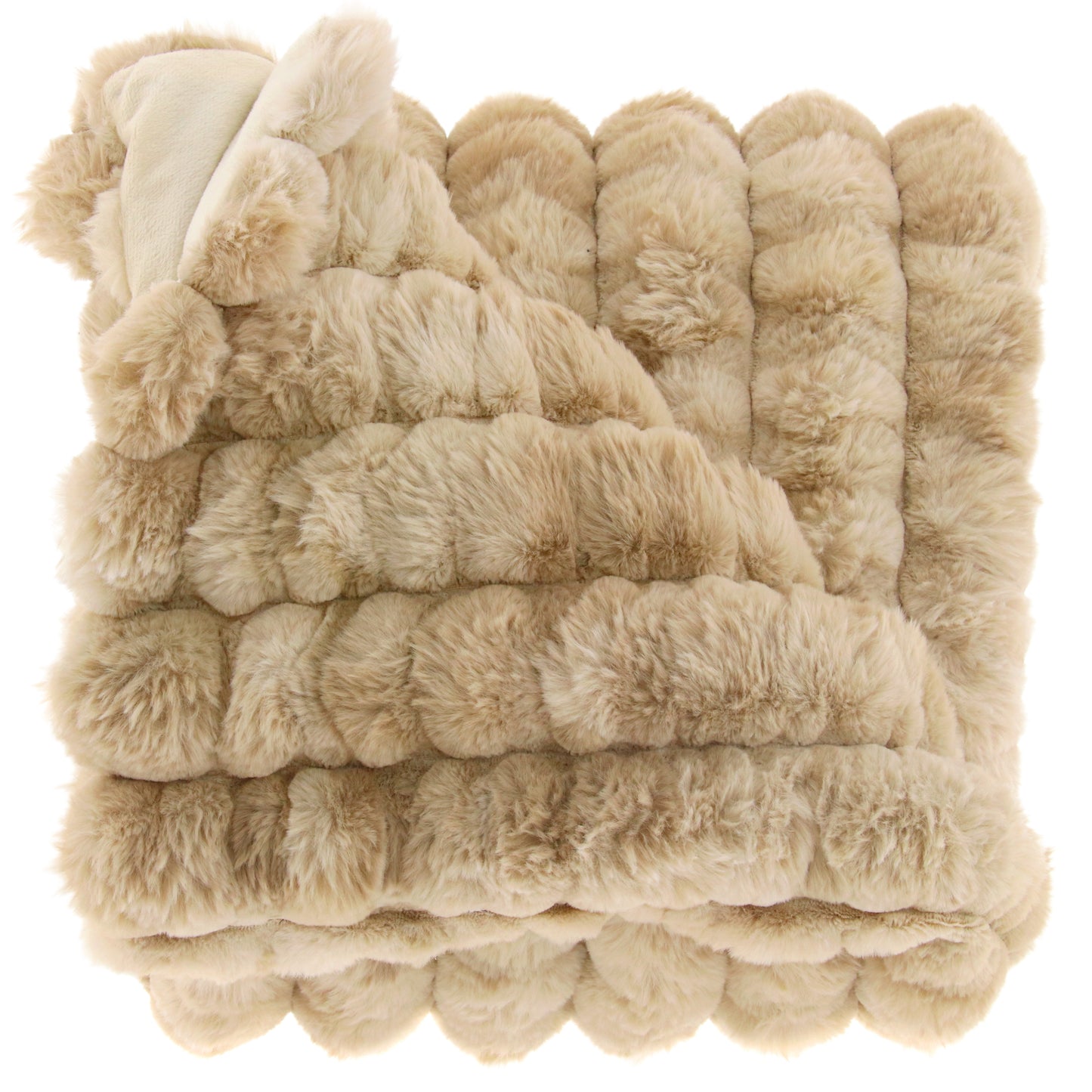 KYLIAN - Plaid - 130x160 cm - Dikke rib - Fake-fur - Super zacht - Heerlijk warm - Meerbach Home Deco