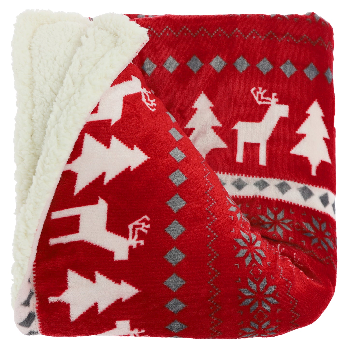 BING - Plaid - 130x160 cm - Kerst - Teddy binnenkant - Heerlijk warm - Meerbach Home Deco