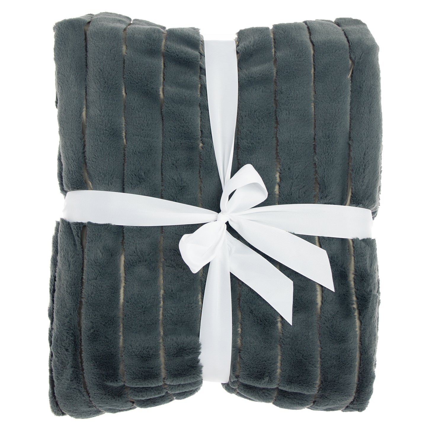 Bedsprei Rib - Fake fur - Heerlijk zacht - Donker grijs