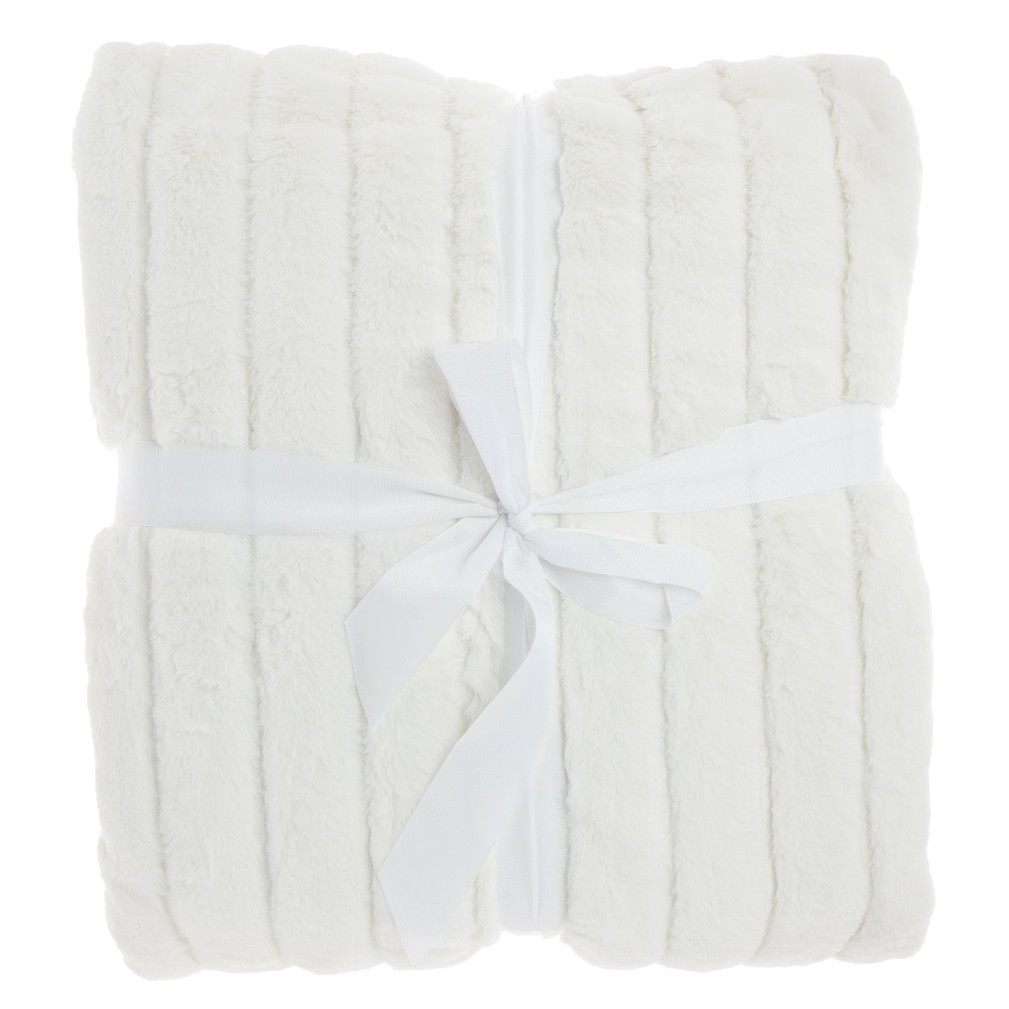 Bedsprei Rib - Fake fur - Heerlijk zacht - Dove white