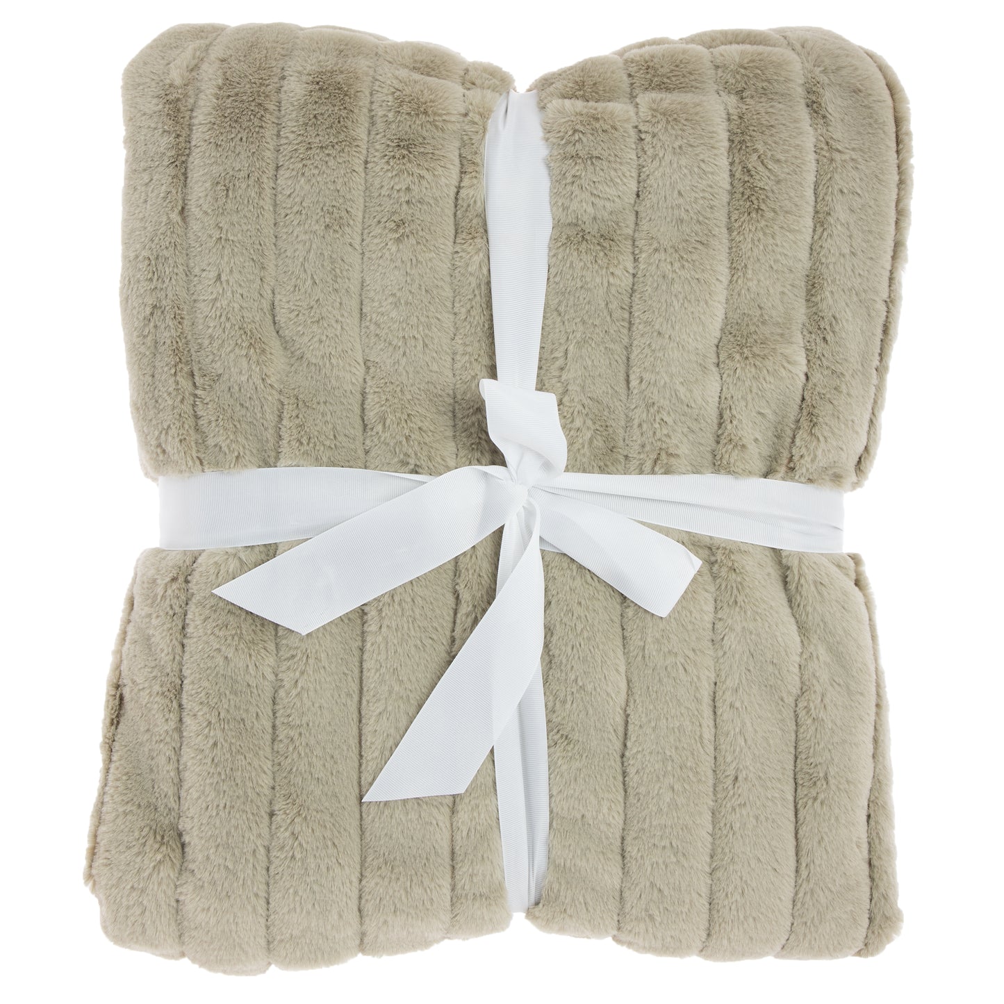 Bedsprei Rib - Fake fur - Heerlijk zacht - Taupe