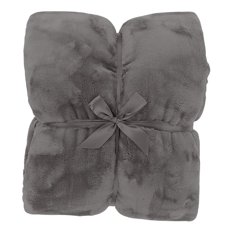 Plaid Silke dark grey bovenaanzicht