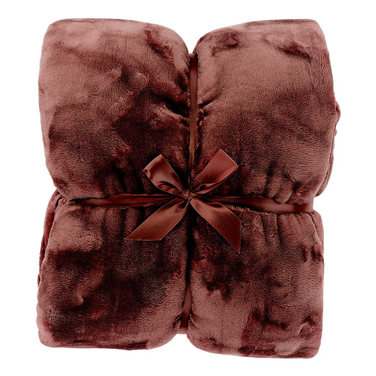 Plaid Silke marsala bovenaanzicht
