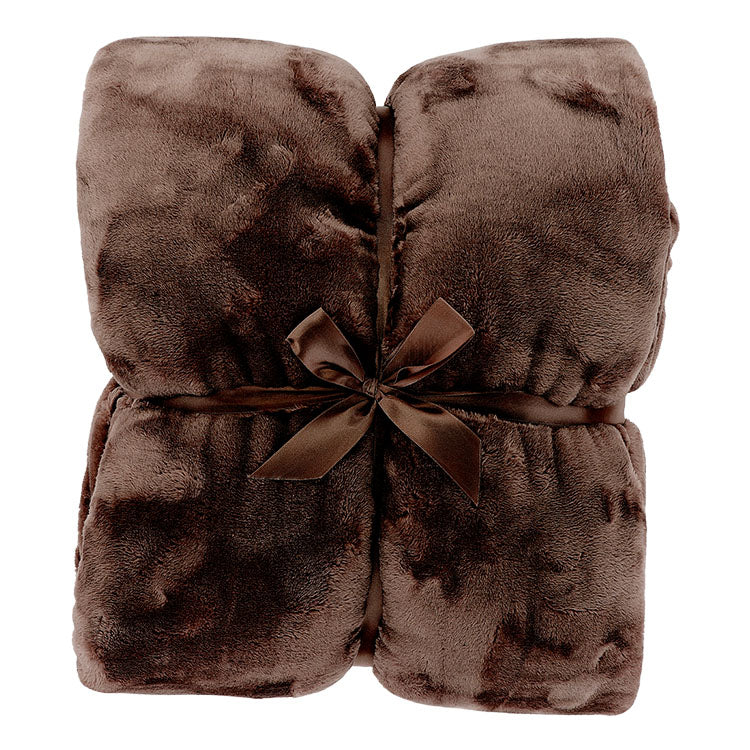 Plaid Silke rocky brown bovenaanzicht