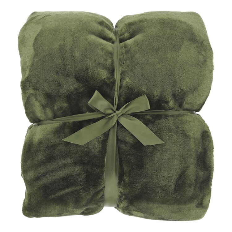Plaid Silke winter green bovenaanzicht