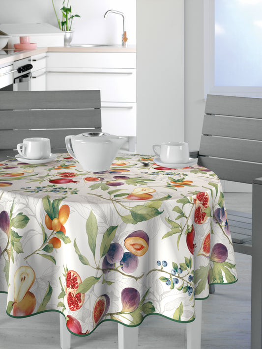 BONITA - Tafelzeil - 160 cm rond - 5T1/01 - Multi color - Fruit - Met bies