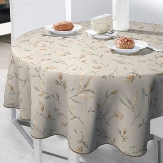 BONITA - Tablecloth - 160 cm round - A44/08 - Canadian Poplar - With piping