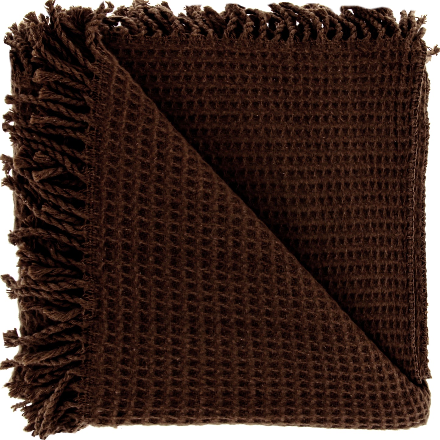 SELIEN plaid - 150x200 cm - Wafelpatroon - Met franjes - Meerbach Home Deco