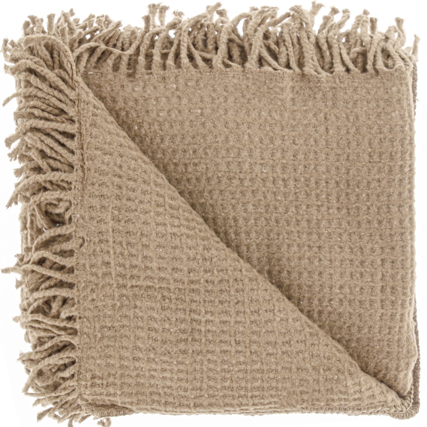 SELIEN plaid - 150x200 cm - Wafelpatroon - Met franjes - Meerbach Home Deco