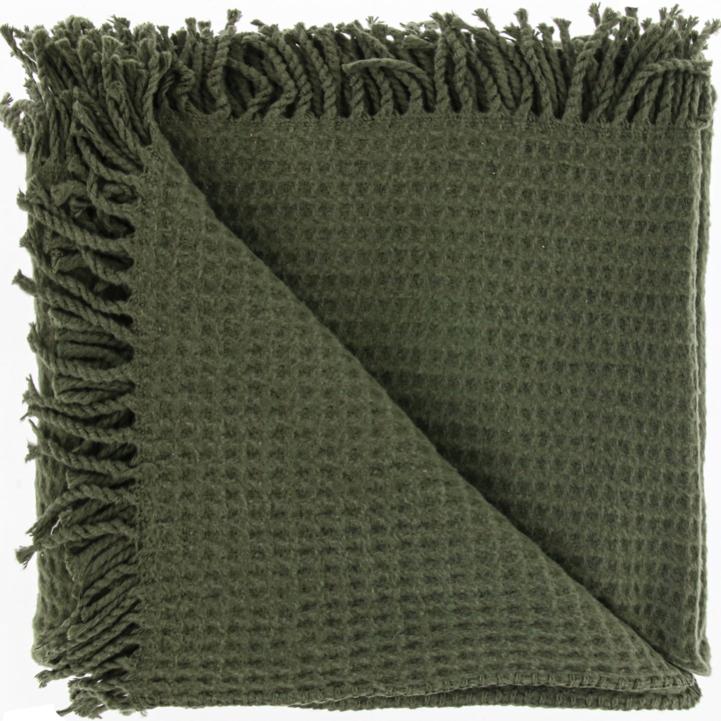 SELIEN plaid - 150x200 cm - Wafelpatroon - Met franjes - Meerbach Home Deco