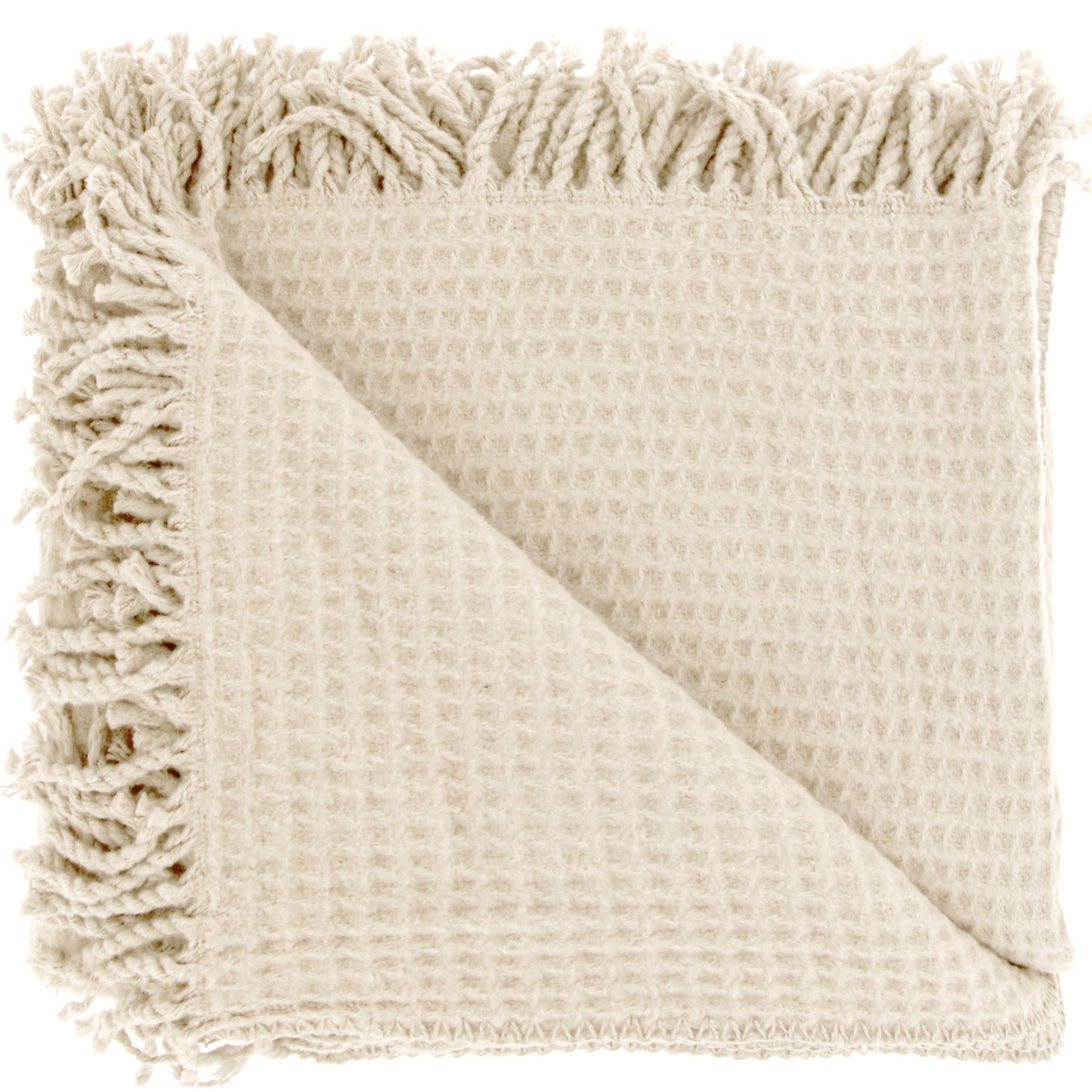 SELIEN plaid - 150x200 cm - Wafelpatroon - Met franjes - Meerbach Home Deco