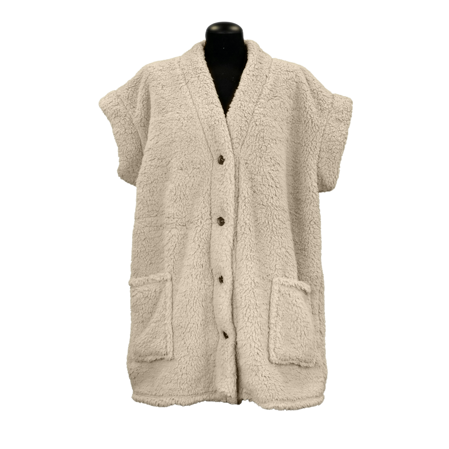 MAE - Bodywarmer - 78x87 cm - Teddy - Heerlijk warm - Zonder mauwen - Cadeautip