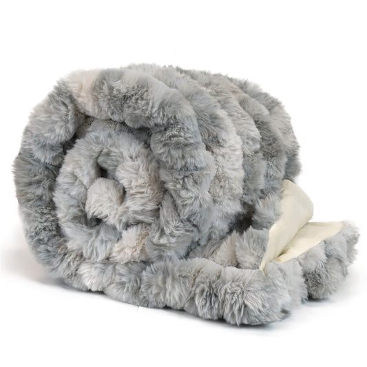 KYLIAN - Plaid - 130x160 cm - Dikke rib - Fake-fur - Super zacht - Heerlijk warm - Meerbach Home Deco