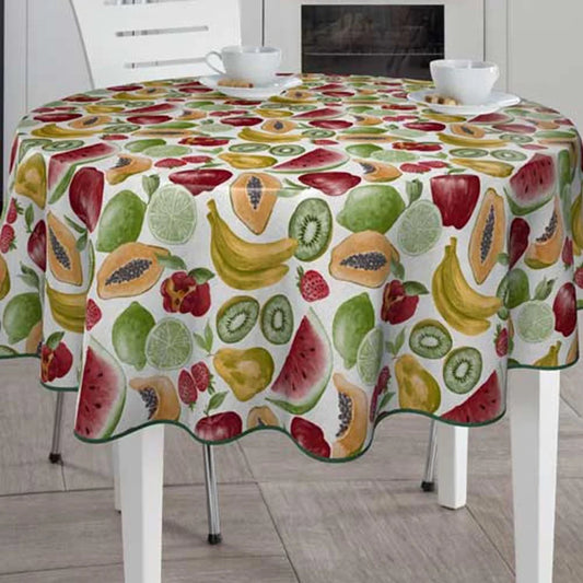 BONITA - Tafelzeil - 160 cm rond - B44/01 - Fruit design