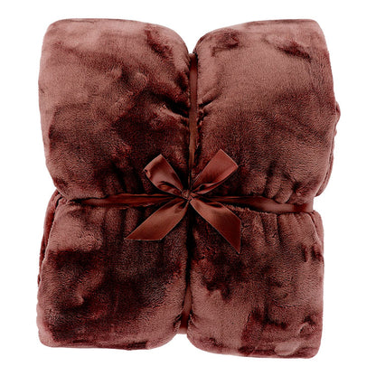 Plaid Silke marsala bovenaanzicht