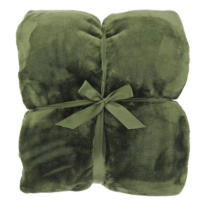 Plaid Silke winter green bovenaanzicht